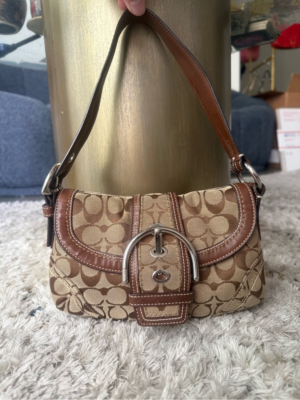 COACH VINTAGE 2006 BROWN SIGNATURE MINI SOHO